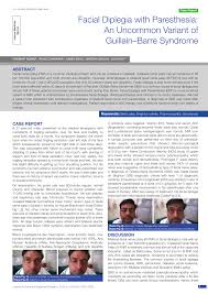 It is often extremely difficult for individuals to adjust. Pdf Facial Diplegia With Paresthesia An Uncommon Variant Of Guillain Barre Syndrome