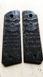 Black And Gold 1911 Grips 1911 Grips Skull Psalms 23 4 Black Curly Maple Etsy 1911 Grips 1911 Pistol Grips Custom 1911 Grips