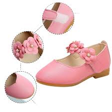 BOBOGOJP Toddler Baby Girls Dress Shoes PU Leather Mary Jane Shoes  Beautiful Flower Decorative Shoes Anti Skid College Style Princess Flat  Shoes Summer Outdoor Casual Shoes Pink for 12