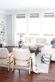 Cozy Coastal Living Room At Lionandlantern Com Coastal Farmhouse Neutral Living Room Coastal Living Room Coastal Living Rooms Coastal Decorating Living Room