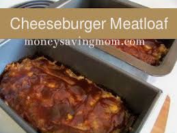 This cheeseburger meatloaf has bites of pickles and melted cheddar cheese with a mustard and ketchup glaze. Cheeseburger Meatloaf Recipe Money Saving Mom