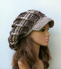 Instant Download Pdf Pattern Newsboy Hat Poofy Ribbed Slouchy Etsy Crochet Hat With Brim Newsboy Hat Pattern Crochet Hats