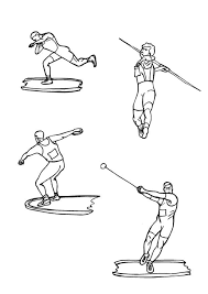 Dibujo para colorear Atletismo - disco y jabalina - Dibujos Para ...