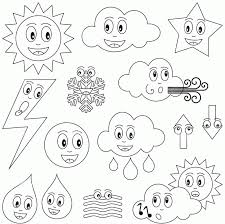 Rainy weather coloring page from natural phenomena category. Weather Coloring Coloring Home