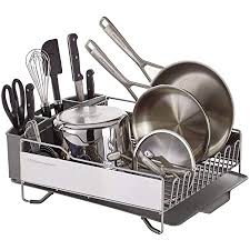 The simple human steel frame dish rack has an elegant solid steel frame to match the aesthetic of modern upscale kitchen appliances. 8fzevgzjjtto3m