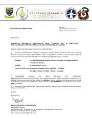 Surat jemputan menghadiri seminar kelestarian integriti dan majlis penutup program pegawai integriti bertauliah siri 10 bil 2 2015. Surat Jemputan Ps Xi Pdf Kepada Yang Berkenaan Rujukan Um Pssgmum Tarikh 30 September 2019 Tuan Puan Jemputan Menyertai Kejohanan Silat Terbuka Ipt Course Hero