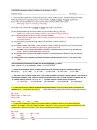 Answer key acid base worksheet 1. Worksheet 5 Acids Bases Iii With Answers Acid Buffer Solution