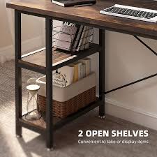 Maybe you would like to learn more about one of these? Buy Yitahome Computer Desk With 3 Storage Shelves Writing Table With Double Layer For Monitor Stand 55 Inch Tabletop Workstation For Home Office Work Study Rustic Brown Online In Indonesia B08rdqps91