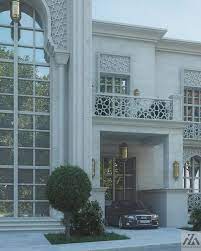 تصميم جميل لـ فيلا طراز اسلامي جي ار سي grc مقاول الكويت تنفيذ جي ار سي وموزاييك house outside design villa design modern house exterior