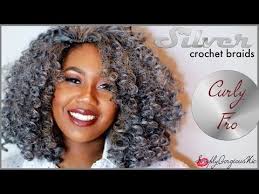 Silver Gray Crochet Braids On Nicola Done By Edwige Kondombo Crochet Hair Styles Curly Crochet Hair Styles Crochet Braids Hairstyles