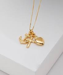 Accentuate Your Neckline With This Italian Made 14 Karat Gold Pendant Necklace Representing The Three Charm Pendant Necklace Gold Pendant Necklace Gold Pendant