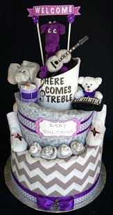 Rock N Roll Music Themed Diaper Cake Www Facebook Com Diapercakesbydiana Baby Shower Nappy Cake Music Baby Showers Baby Shower