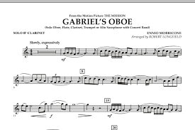 Gabriel S Oboe From The Mission Solo Bb Clarinet Sheet Music Robert Longfield Concert Band