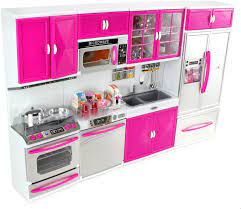 Pada desain kitchen set minimalis modern ini di lengkapi pula dengan top table granit motif niro black india di tambah dengan plin sekitar 8 cm. Amazon Com Doll Playsets My Modern Kitchen 32 Full Deluxe Kit With Lights And Sounds 21 X 13 8 X 4 Inches Toys Games