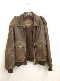 Vintage 80 S Brown Distressed Leather Bomber Jacket Size Large Xl Listing 2061 Leather Bomber Jacket Distressed Leather Jackets