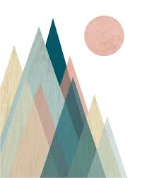 Mountain Poster Minimalist Print Nursery Decor Printable Etsy Boho Wall Art Prints Yoga Wall Art