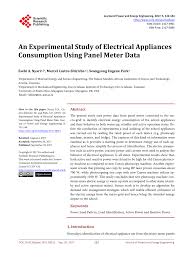Maybe you would like to learn more about one of these? Pdf An Experimental Study Of Electrical Appliances Consumption Using Panel Meter Data