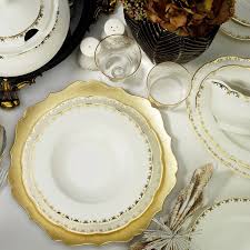 12 adet çukur tabağı, 12 adet pasta tabağı, 12 adet kase; Kutahya Porselen Bone Olympos 62 Parca 9439 Desenli Yemek Takimi