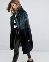 Urbancode Longline Coat In Ombre Faux Fur Urbancode Ombre Fur Coat Long Faux Fur Coat