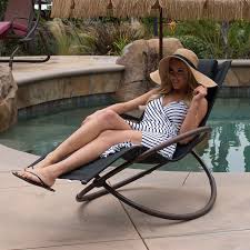 Have a seat in this orbital rocking lounge chair and let your worries wash away as you enjoy the soothing outdoor view. Bellezea C Zero Gravity Orbital Lounger Rocking Chair Outdoor Patio Yard Furniture Black Walmart Com Walmart Com