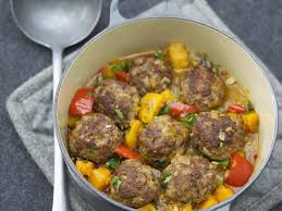 Kurbis Paprika Eintopf Mit Hackfleischballchen Rezept Hackfleischballchen Rezept Rezepte Fleisch Gerichte
