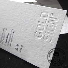 Debossing is another one of our processes using plate and pressure. 400grm White Paper Business Card With Debossed Logo Without Color 500pcs Per Design Business Card Design Paper Business Carddebossed Business Card Aliexpress