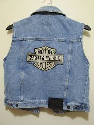 Harley Davidson Womens Blue Denim Jean Sleeveless Vest