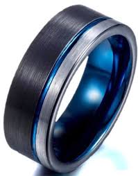 Black And Blue Tungsten Wedding Bands Nexus Blue Tungsten Wedding Bands Mens Wedding Rings Wedding Rings Unique