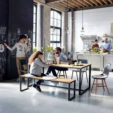 hiba solid oak bench steel dining table dining table oak bench