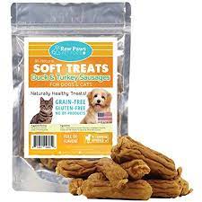 Raw Paws Pet Premium Soft Treats For Dogs Cats 6 Ounce Duck Turkey Sausages Made In The Usa For Puppies Older Dog Food Recipes Treats Food Animals