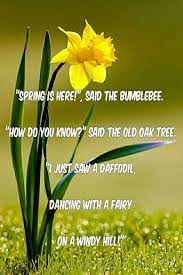 Spring Is Here Said The Bumblebee How Do You Know Said The Old Oak Tree I Just Saw A Daffodil Dancing W Spring Quotes Springtime Quotes March Quotes