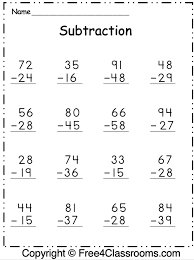 Download & print only $3.95. Subtraction 2 Digit Archives Free And No Login Free4classrooms