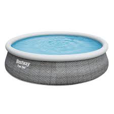 Piscine Autoportee Bestway Fast Set Aspect Rotin 4 57 X 1 07 M