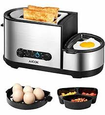 Toaster Aicok 5 In 1 Toaster With Egg Boiler And Poachers 2 Slice Toaster With Breakfast Maker Toaster Road Trip Snacks