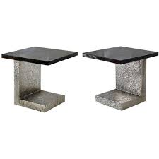 Pair Of Rock Crystal Quartz Side Table 11 800 Liked On Polyvore Featuring Home Furniture Tables Accent Table Side Table Brown Side Table Nickel Plating