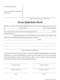 texas quitclaim deed form download printable pdf templateroller