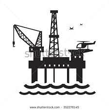 Vector Black Oil Platform On White Background Oil Platform Petroleum Engineering Concept Design