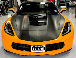 Black And Orange Car Wrap Gloss Orange With Matte Black Wrap On Stingray Matte Black Wrap Corvette Stingray Stingray