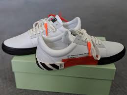 off white vulc low top white sneakers