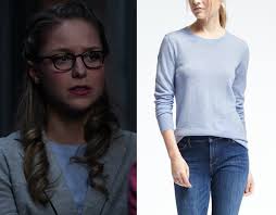 Supergirl: Season 3 Episode 9 Kara's Blue Scalloped Neck Sweater