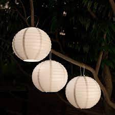 Chinese Lanterns Solar Powered Led Bulbs Pure Garden Set Of 3 White Outdoor Hanging Lanterns Pure Garden Hanging Lanterns