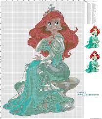 This stitching pattern features the characters mario and princess peach in wedding dresses! Princess Ariel Cross Stitch Pattern Free Cross Stitch Patterns Simple Unique Alphabets Baby