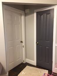 Sherwin Williams Repose Gray Walls Peppercorn Doors Grey Interior Doors Painted Interior Doors Dark Interior Doors