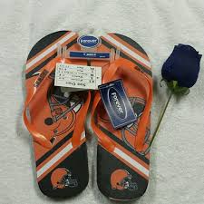 Cleveland Browns Nfl Football Flip Flop Size 9 10 Nwt