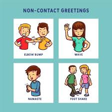 Download Non Contact Greetings Prevention Concept For Free Greeting Poster Greetings Childrens Illustrations