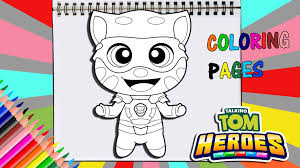Talking tom cat coloring pages. Talking Tom Heroes Coloring Page Youtuber Youtube