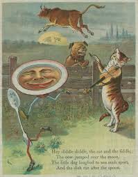 Vintage Illustration Hey Diddle Diddle The Cat And The Fiddle Old Nursery Rhymes Nursery Rhymes Poems Childrens Poems