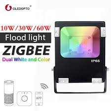 Gledopto Smart Zigbee 10w Led Flood Light Rgb Cct Ww Cw Outdoor Light Work With Gateway Echo Plus Ac100 240v Au Eu Us Uk Plug Yes Led Flood Lights Outdoor Lighting Zigbee
