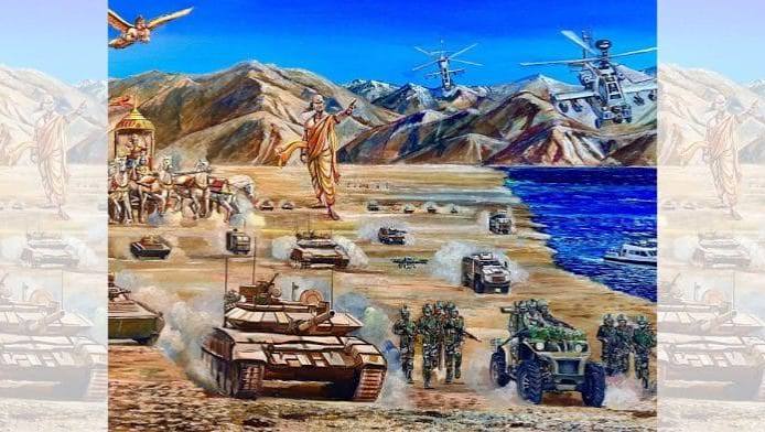 Chanakya & choppers at Pangong Tso. Row over painting replacing iconic 1971 photo in Army chief's office