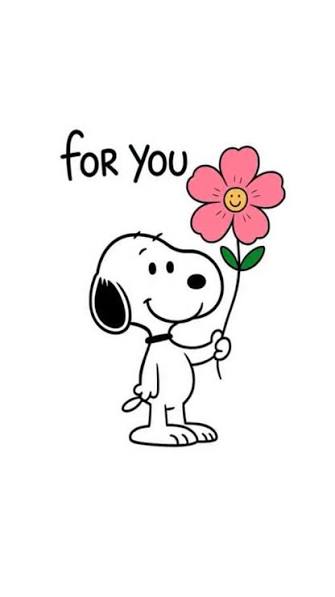 Snoopy has a flower and a special message just for you today: "FOR YOU!" 💖  It’s the little things that brighten our day the most., Tag a friend who  needs a virtual flower and a smile today! 👇, #ForYou ...